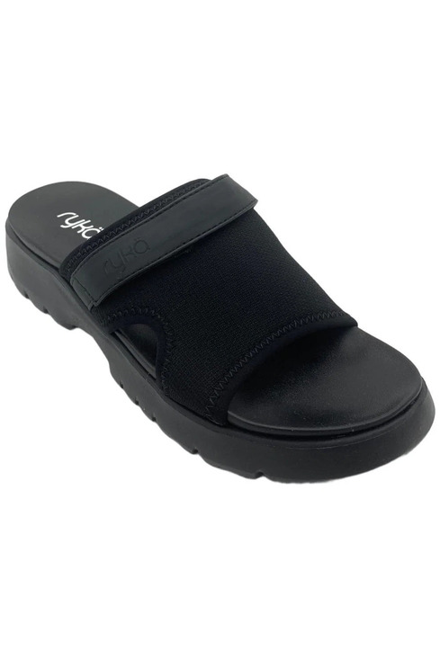 Ryka Shoes - Ryka Women's Adjustable Sport Slide Sandals Black - Medium